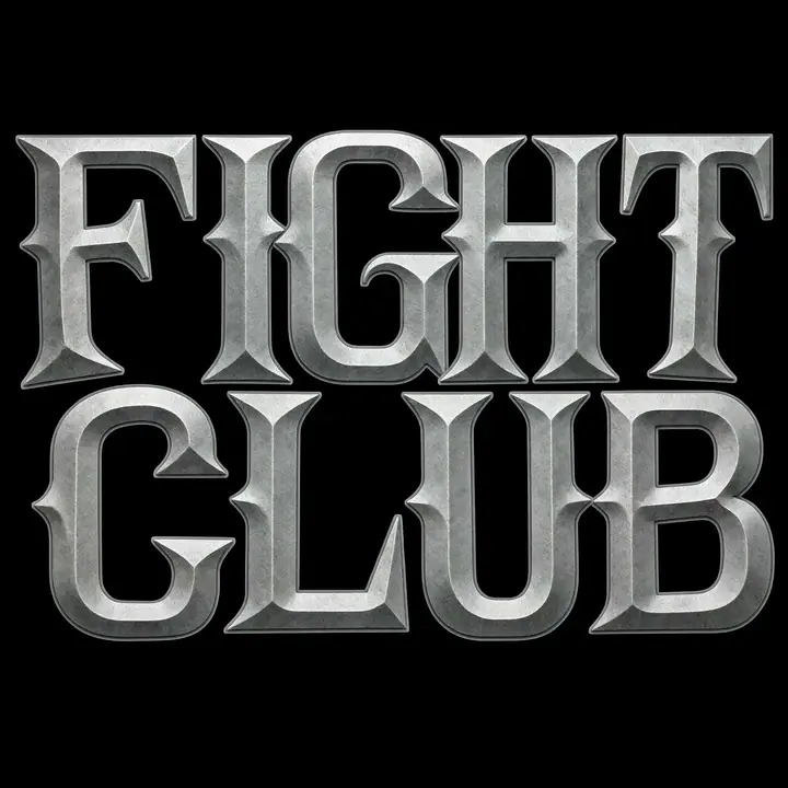 Guants de boxa vermells i les lletres cromades de Fight Club